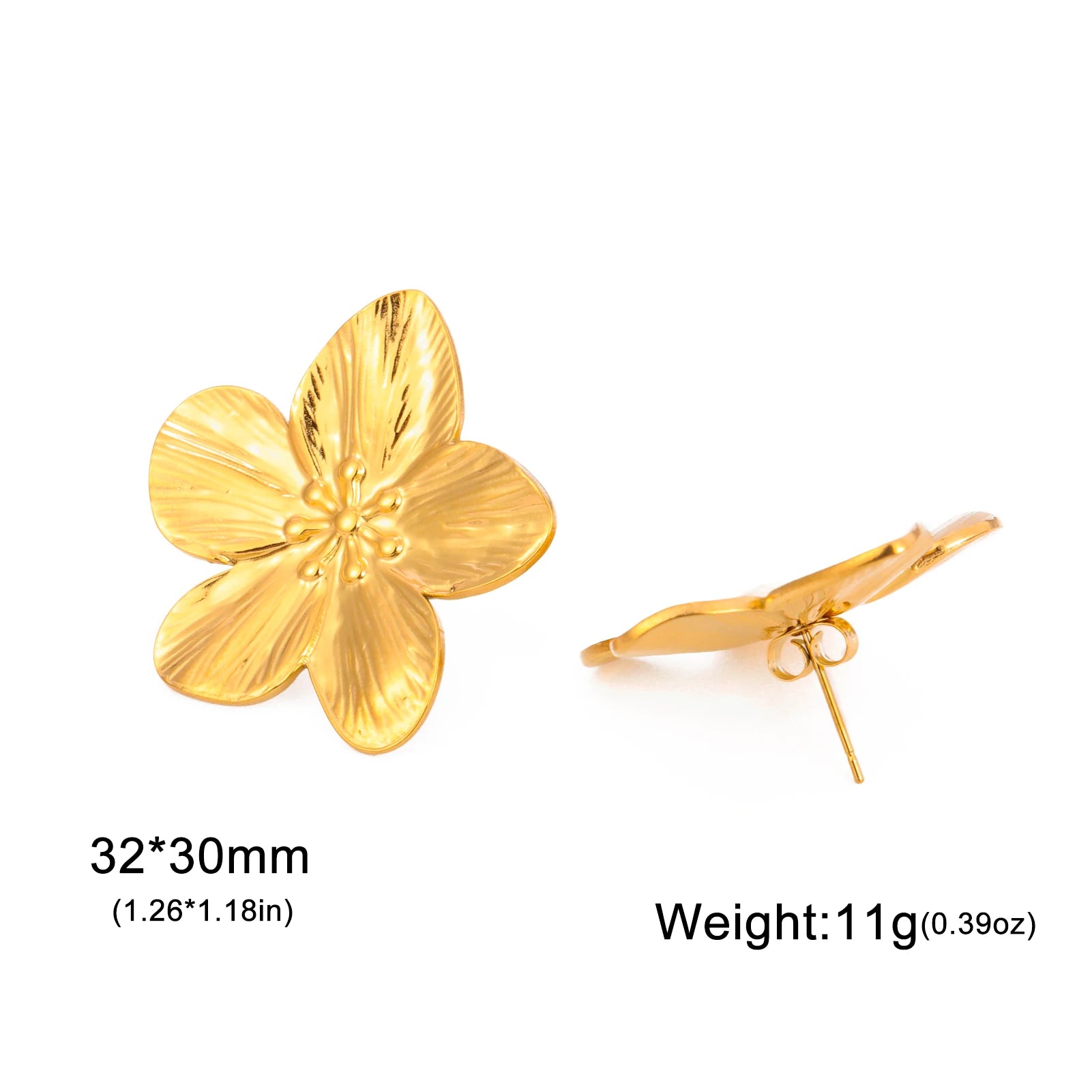 Boucles d'Oreilles Fleur Dorée – Élégance Florale Bohème Chic