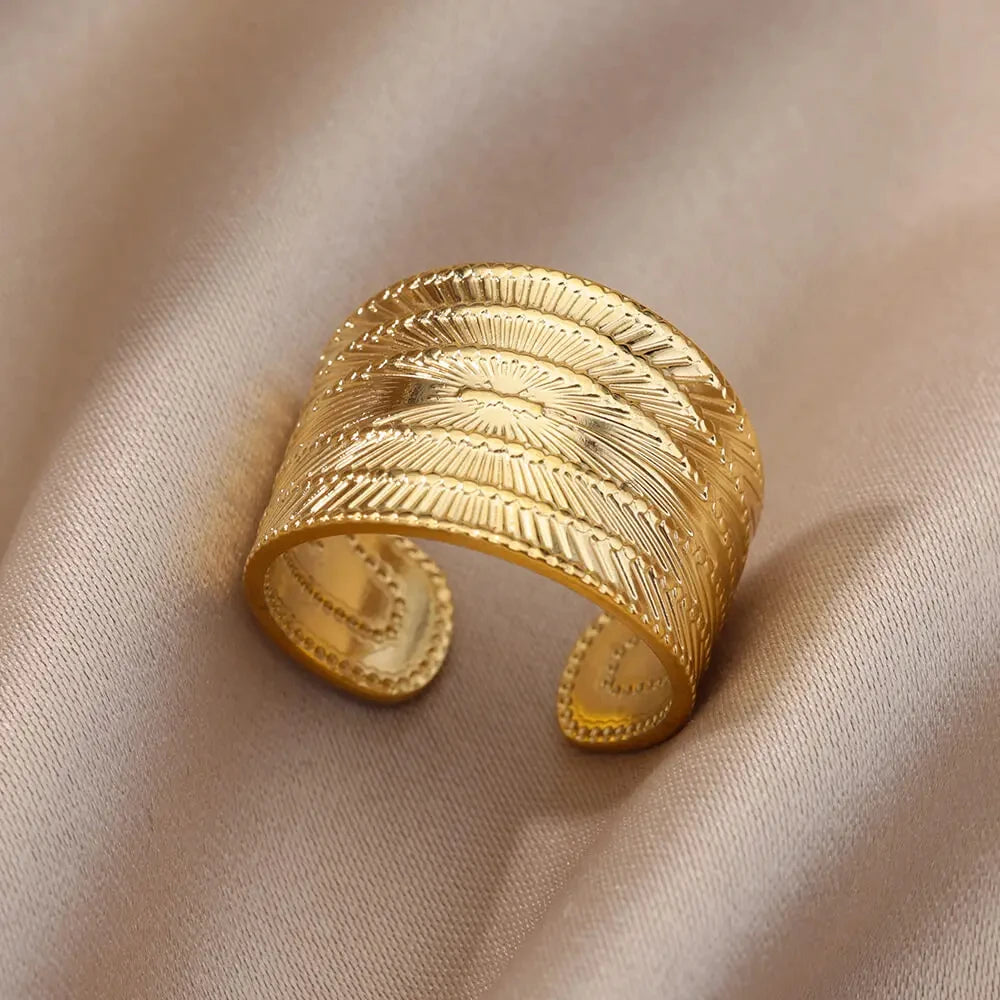 Variante unité : Bague Dorée Aurévia — Acier Inoxydable, Ne Ternit Jamais, Ajustable