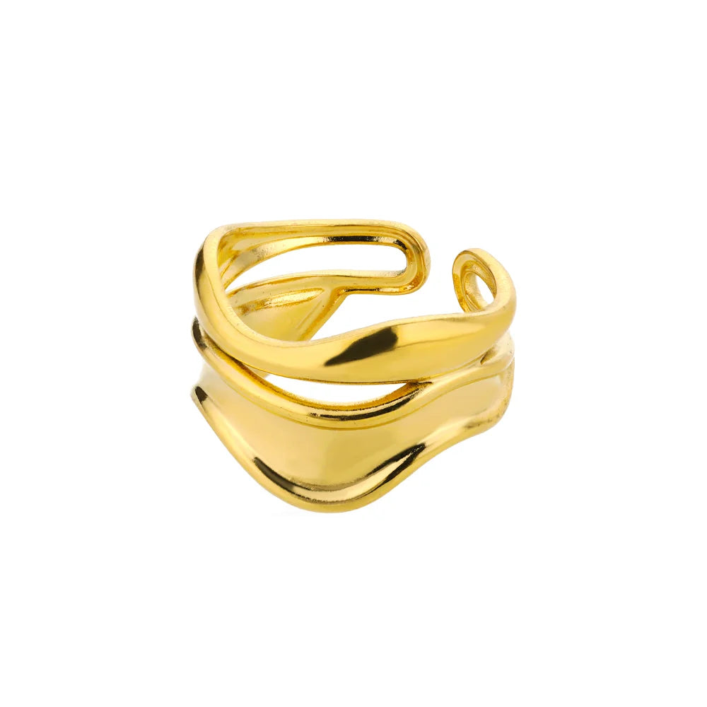 Variante unité : Bague Dorée Aurévia — Acier Inoxydable, Ne Ternit Jamais, Ajustable