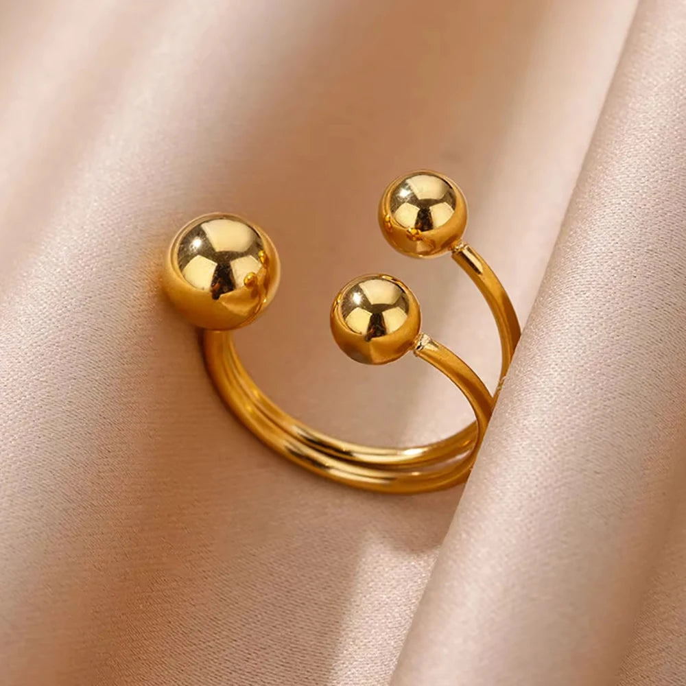 Variante unité : Bague Dorée Aurévia — Acier Inoxydable, Ne Ternit Jamais, Ajustable
