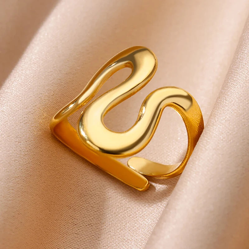Variante unité : Bague Dorée Aurévia — Acier Inoxydable, Ne Ternit Jamais, Ajustable