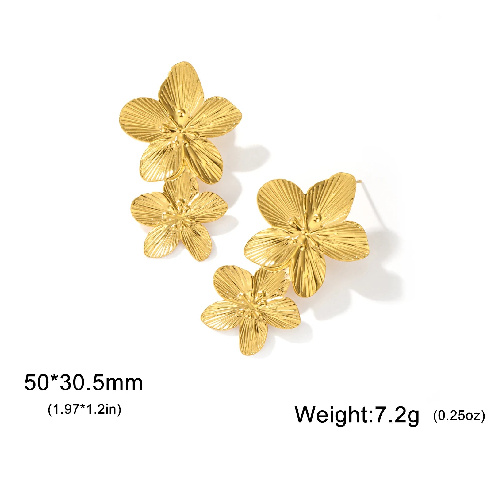 Boucles d'Oreilles Fleur Dorée – Élégance Florale Bohème Chic