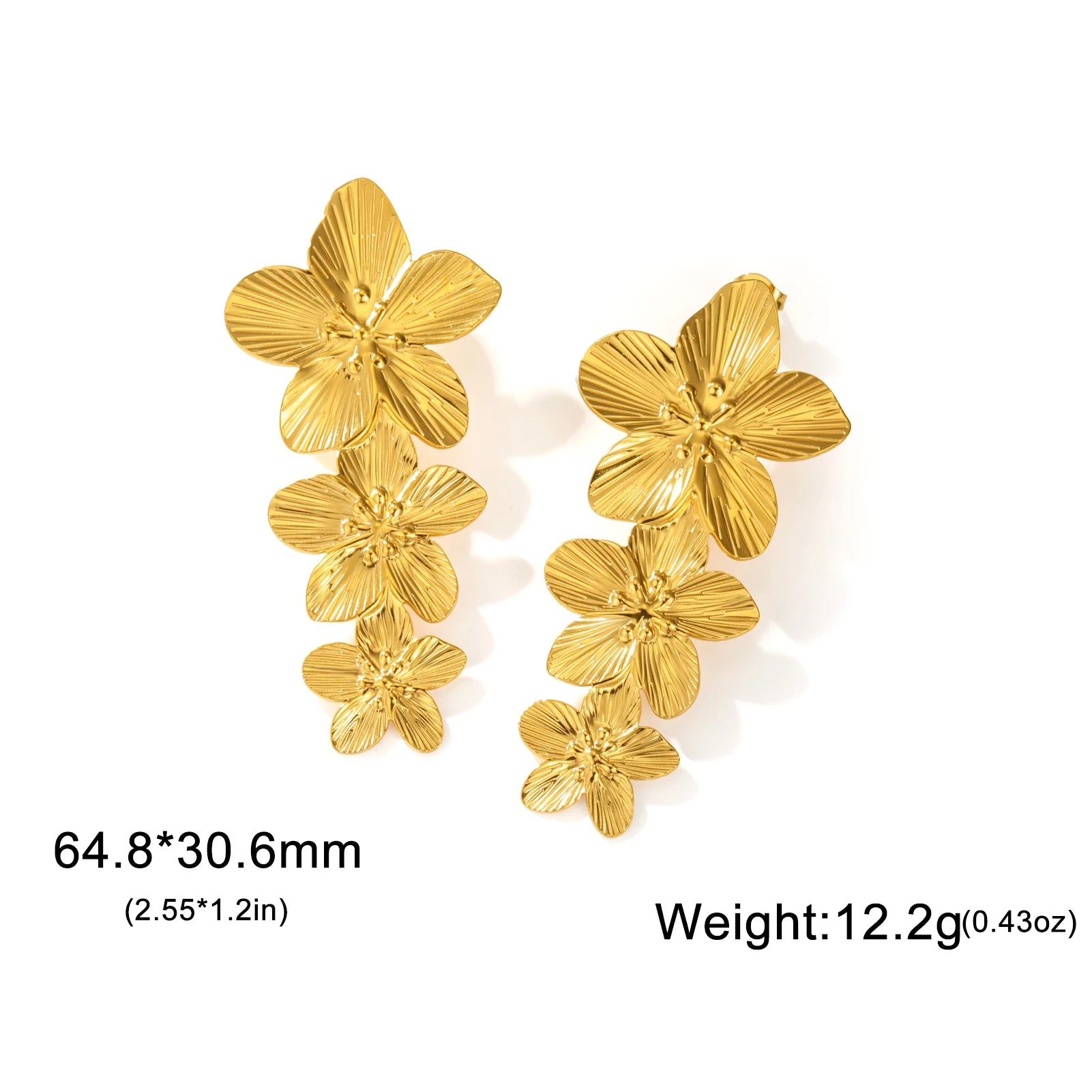Boucles d'Oreilles Fleur Dorée – Élégance Florale Bohème Chic
