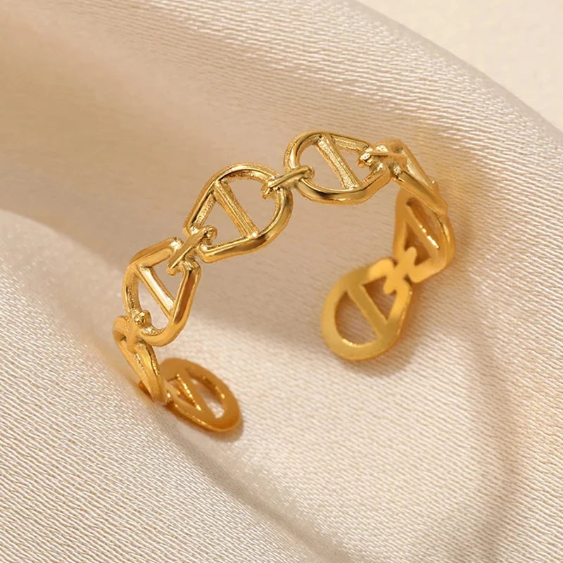 Variante unité : Bague Dorée Aurévia — Acier Inoxydable, Ne Ternit Jamais, Ajustable