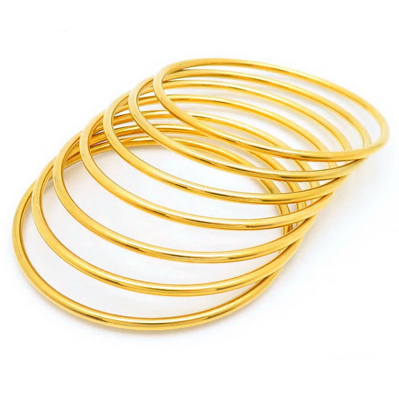 Lot de Bracelets Joncs Dorés – Empilables Chic & Intemporels