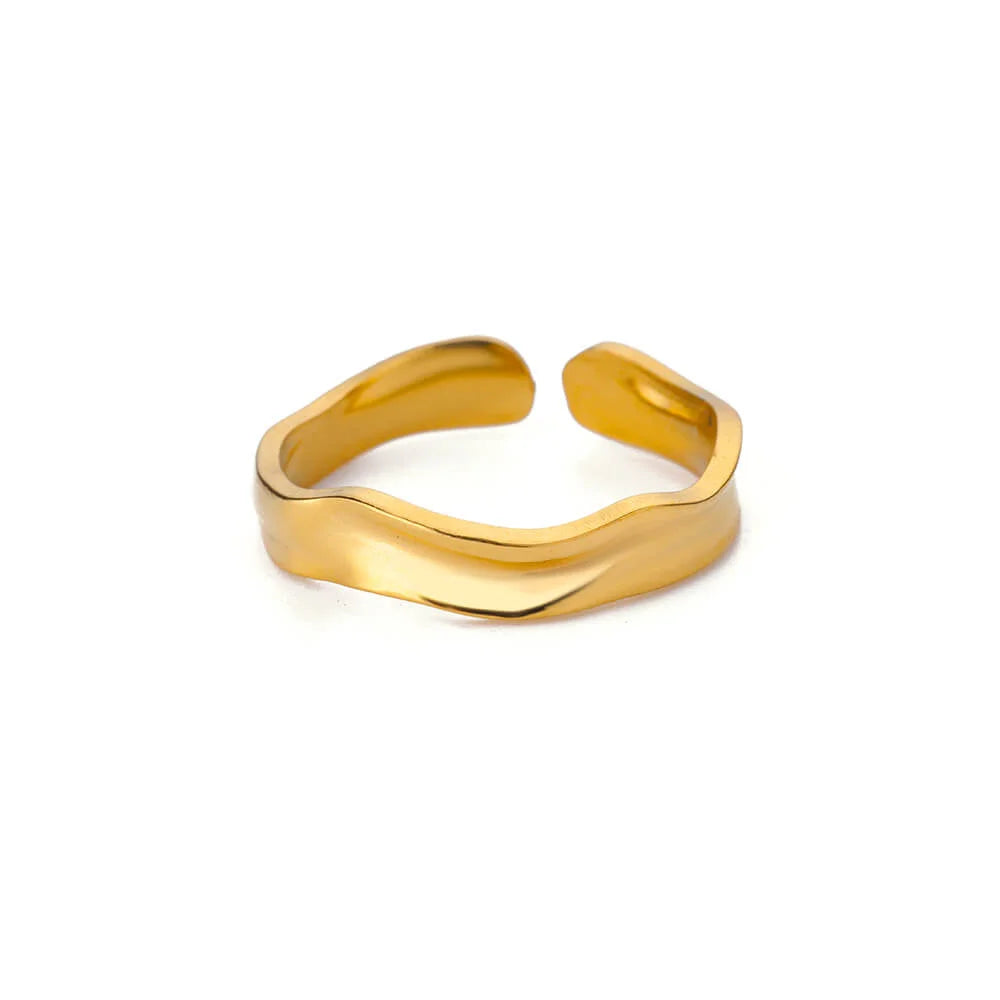 Variante unité : Bague Dorée Aurévia — Acier Inoxydable, Ne Ternit Jamais, Ajustable