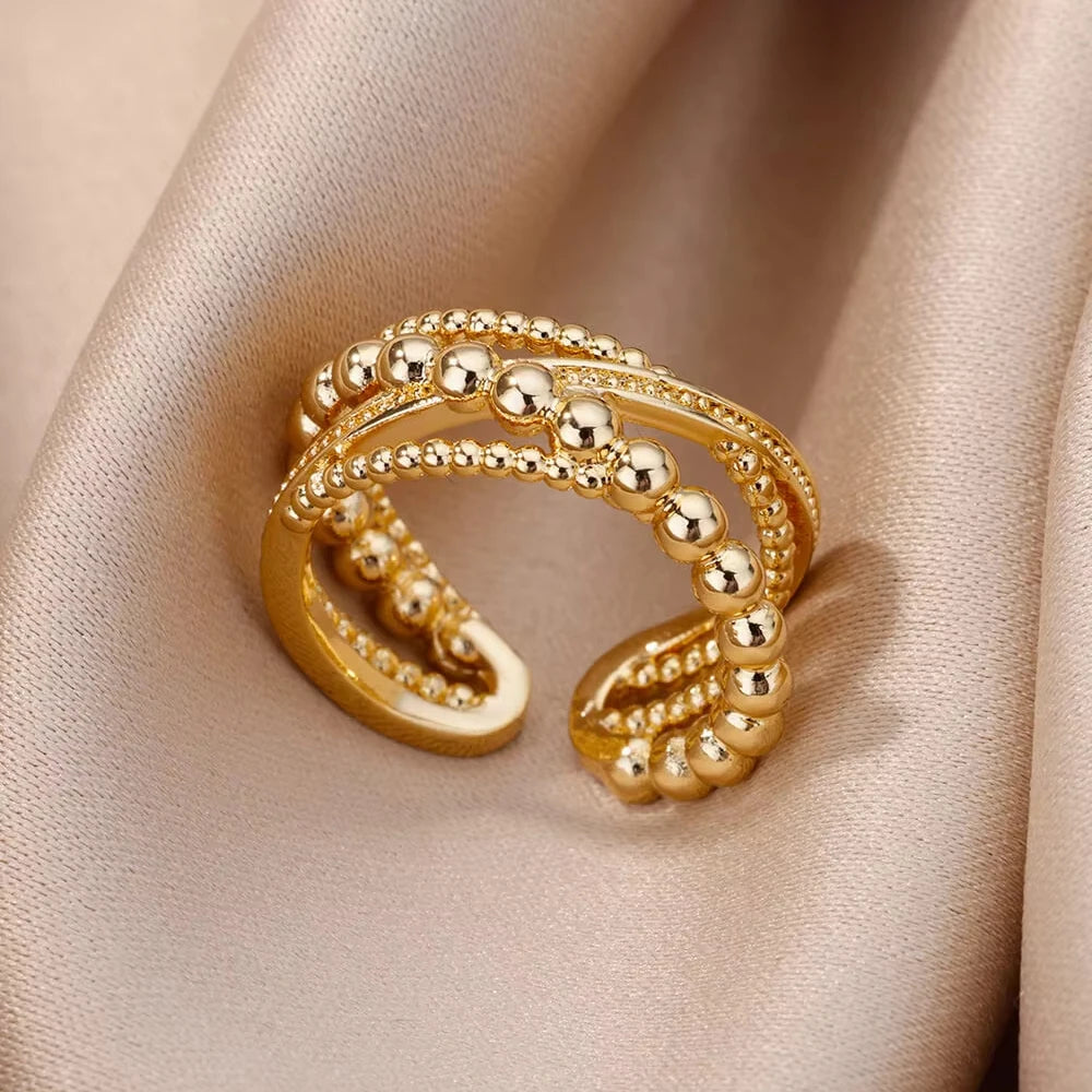 Variante unité : Bague Dorée Aurévia — Acier Inoxydable, Ne Ternit Jamais, Ajustable