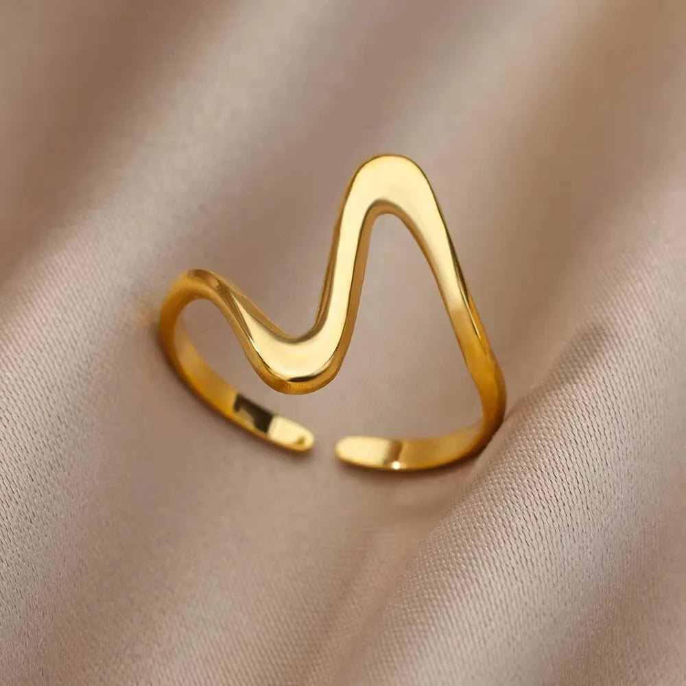 Variante unité : Bague Dorée Aurévia — Acier Inoxydable, Ne Ternit Jamais, Ajustable
