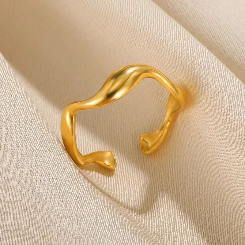 Variante unité : Bague Dorée Aurévia — Acier Inoxydable, Ne Ternit Jamais, Ajustable
