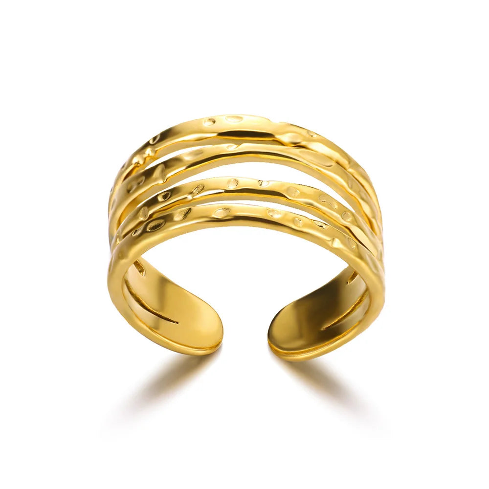 Variante unité : Bague Dorée Aurévia — Acier Inoxydable, Ne Ternit Jamais, Ajustable