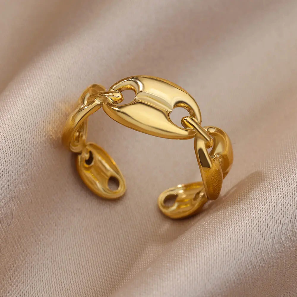 Variante unité : Bague Dorée Aurévia — Acier Inoxydable, Ne Ternit Jamais, Ajustable