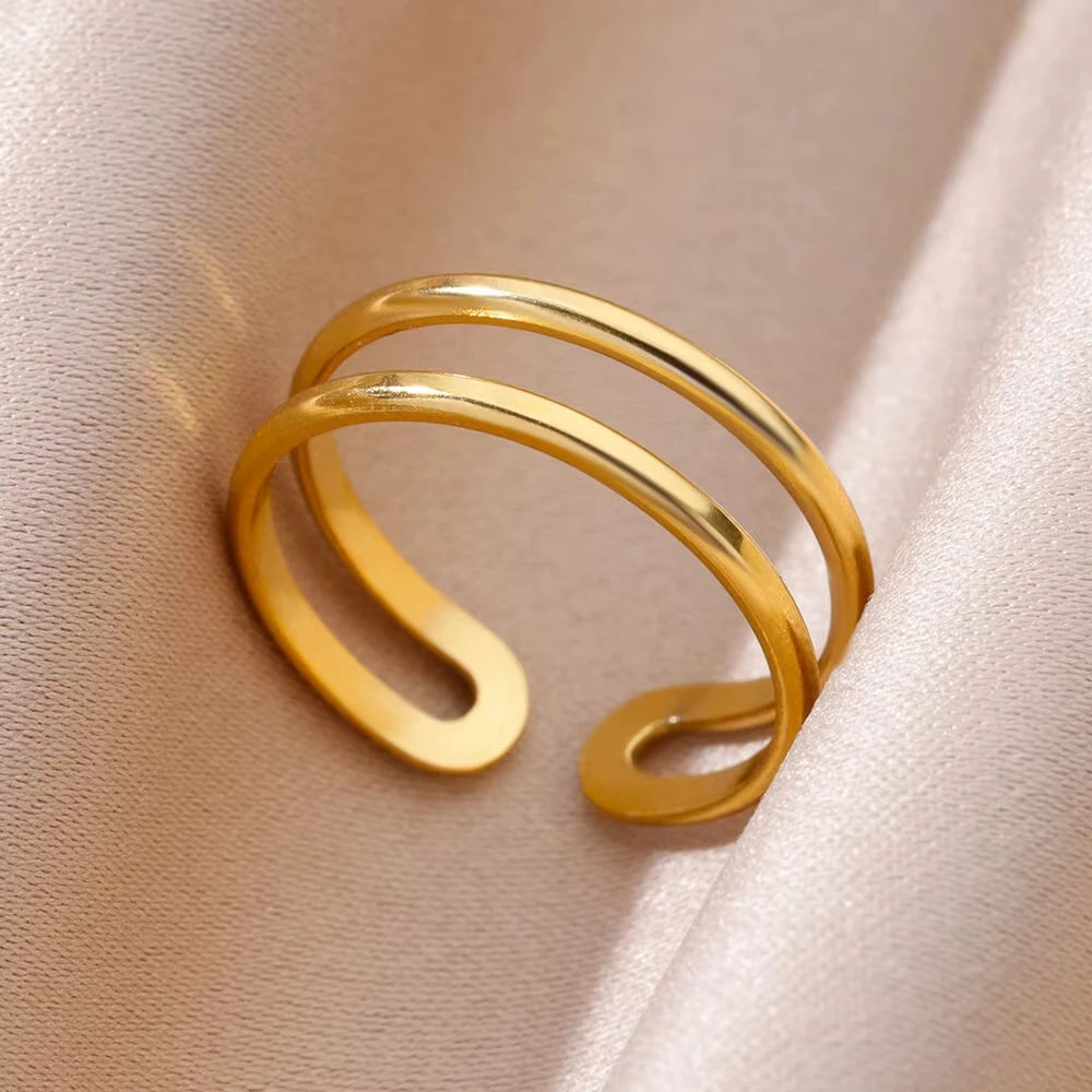 Variante unité : Bague Dorée Aurévia — Acier Inoxydable, Ne Ternit Jamais, Ajustable