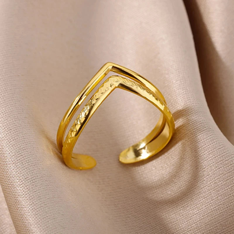 Variante unité : Bague Dorée Aurévia — Acier Inoxydable, Ne Ternit Jamais, Ajustable