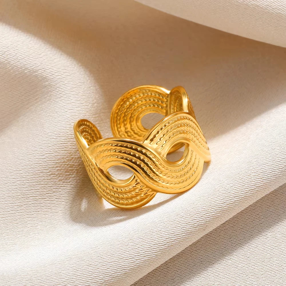 Variante unité : Bague Dorée Aurévia — Acier Inoxydable, Ne Ternit Jamais, Ajustable
