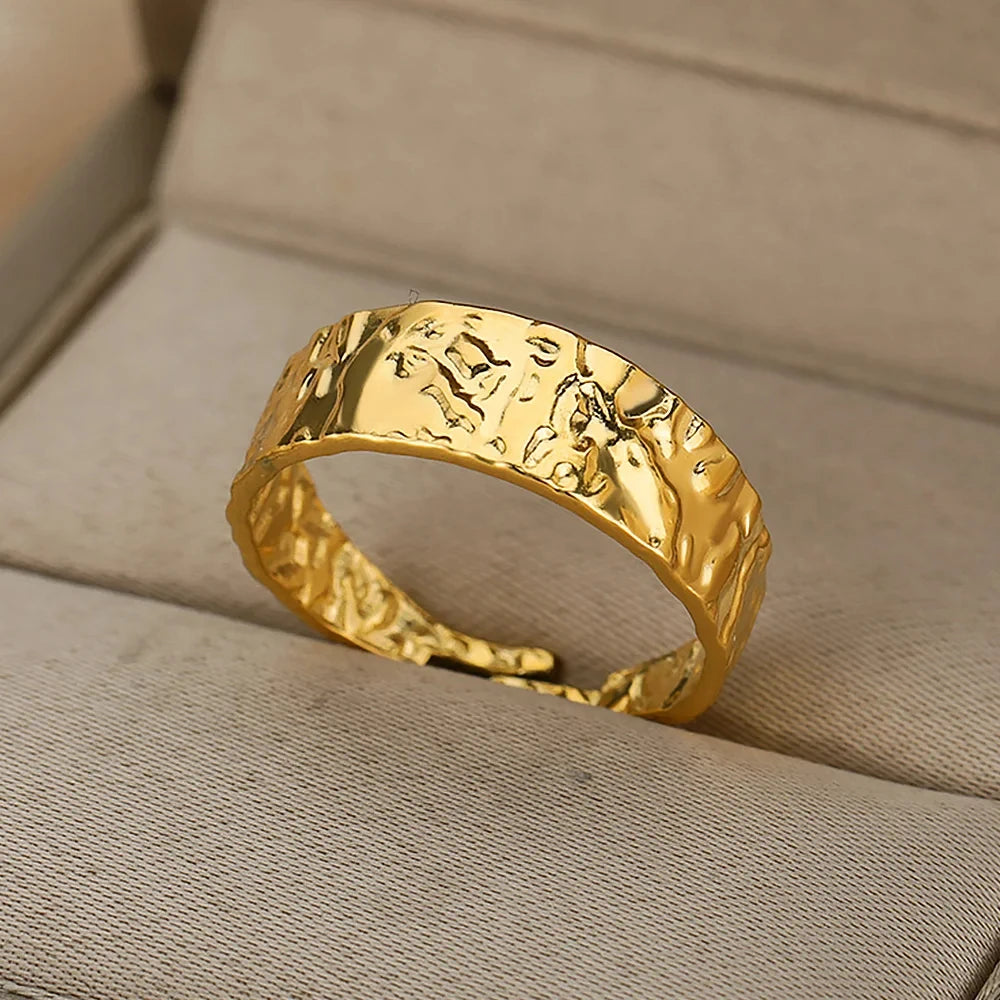 Variante unité : Bague Dorée Aurévia — Acier Inoxydable, Ne Ternit Jamais, Ajustable